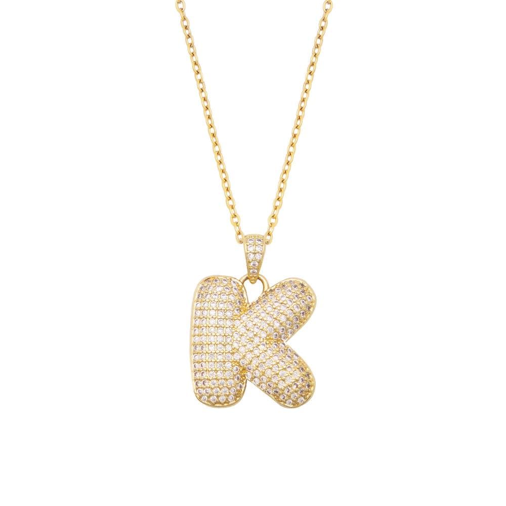 Bohomoon Stainless Steel Bubble Initial Necklace