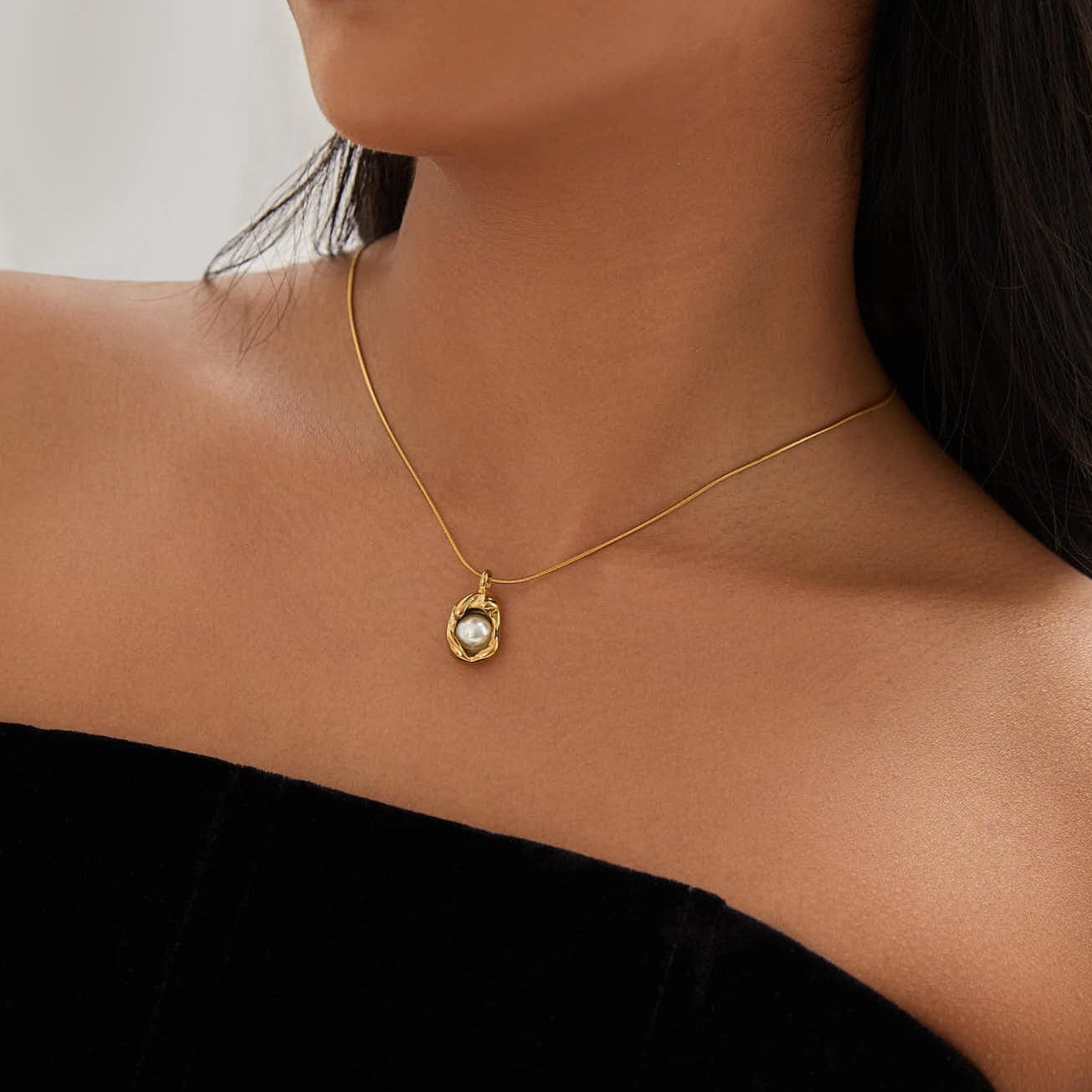 Amber Pearl Necklace