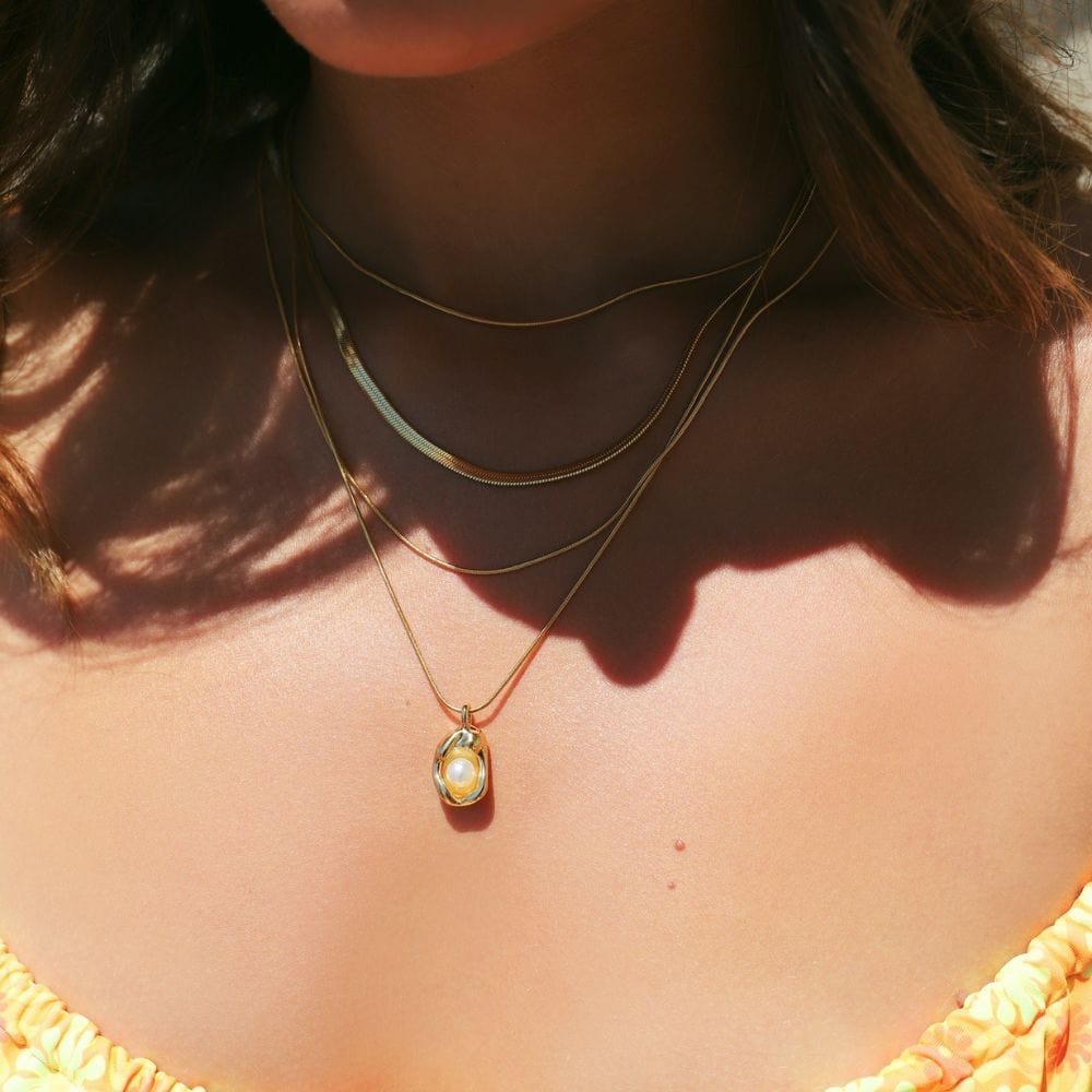 Amber Pearl Necklace