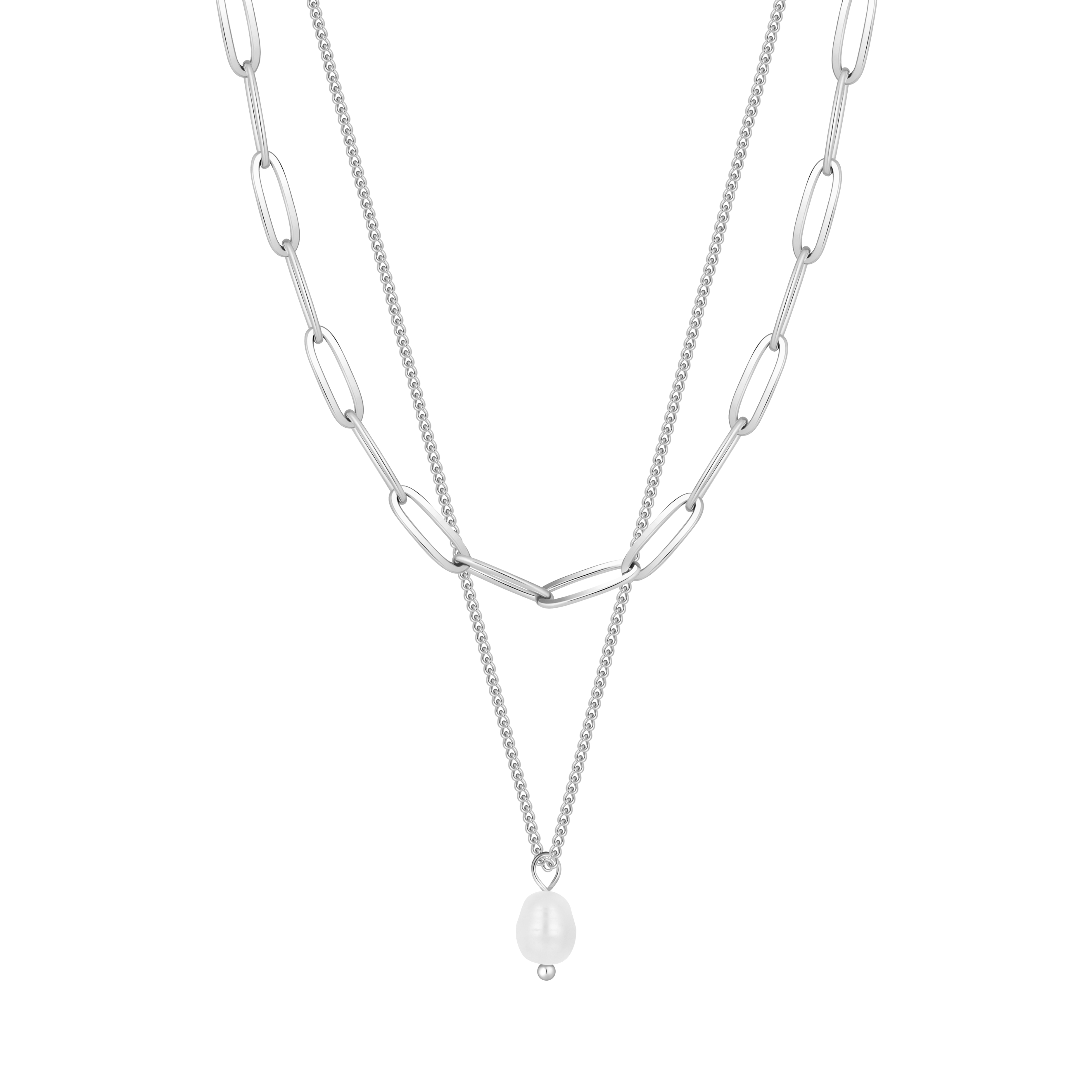 Bohomoon Stainless Steel Athelia Pearl Layered Necklace