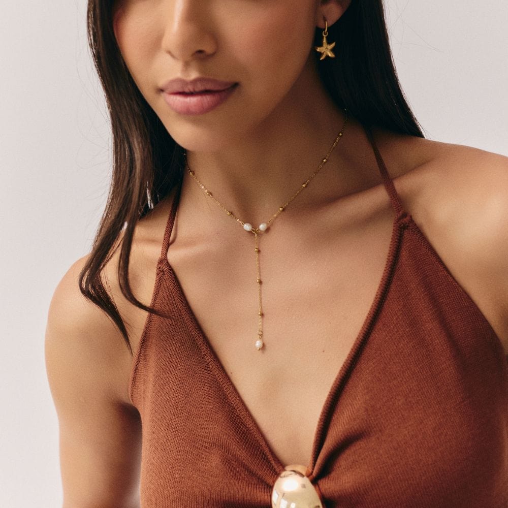 Capri Pearl Lariat Necklace