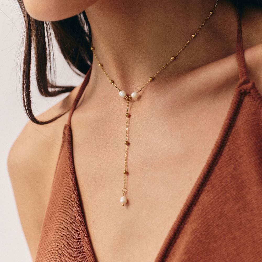 Capri Pearl Lariat Necklace