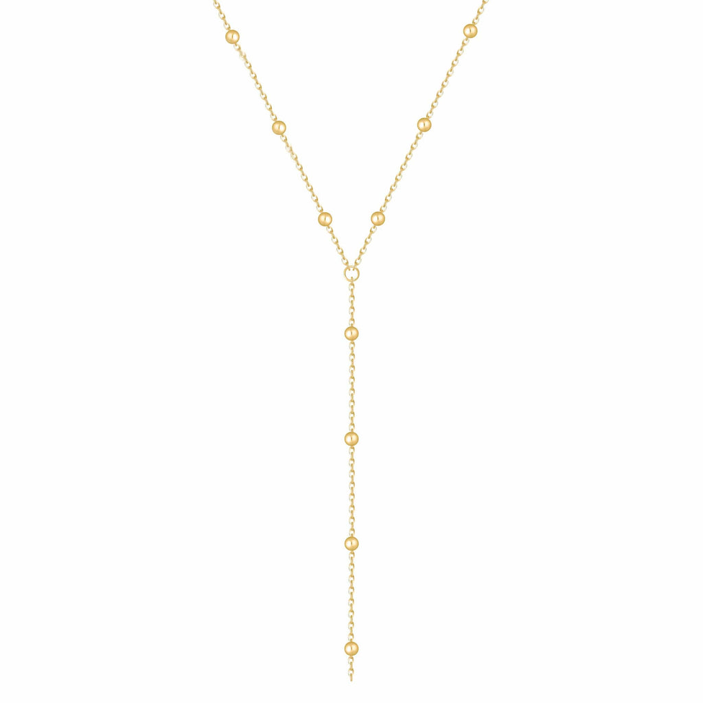 Bohomoon Stainless Steel Dainty Ball Lariat Necklace