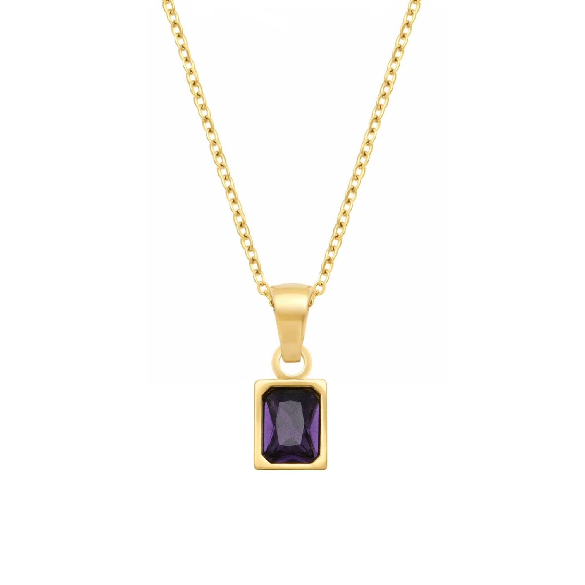 BohoMoon Stainless Steel Phoenix Necklace Gold / Purple