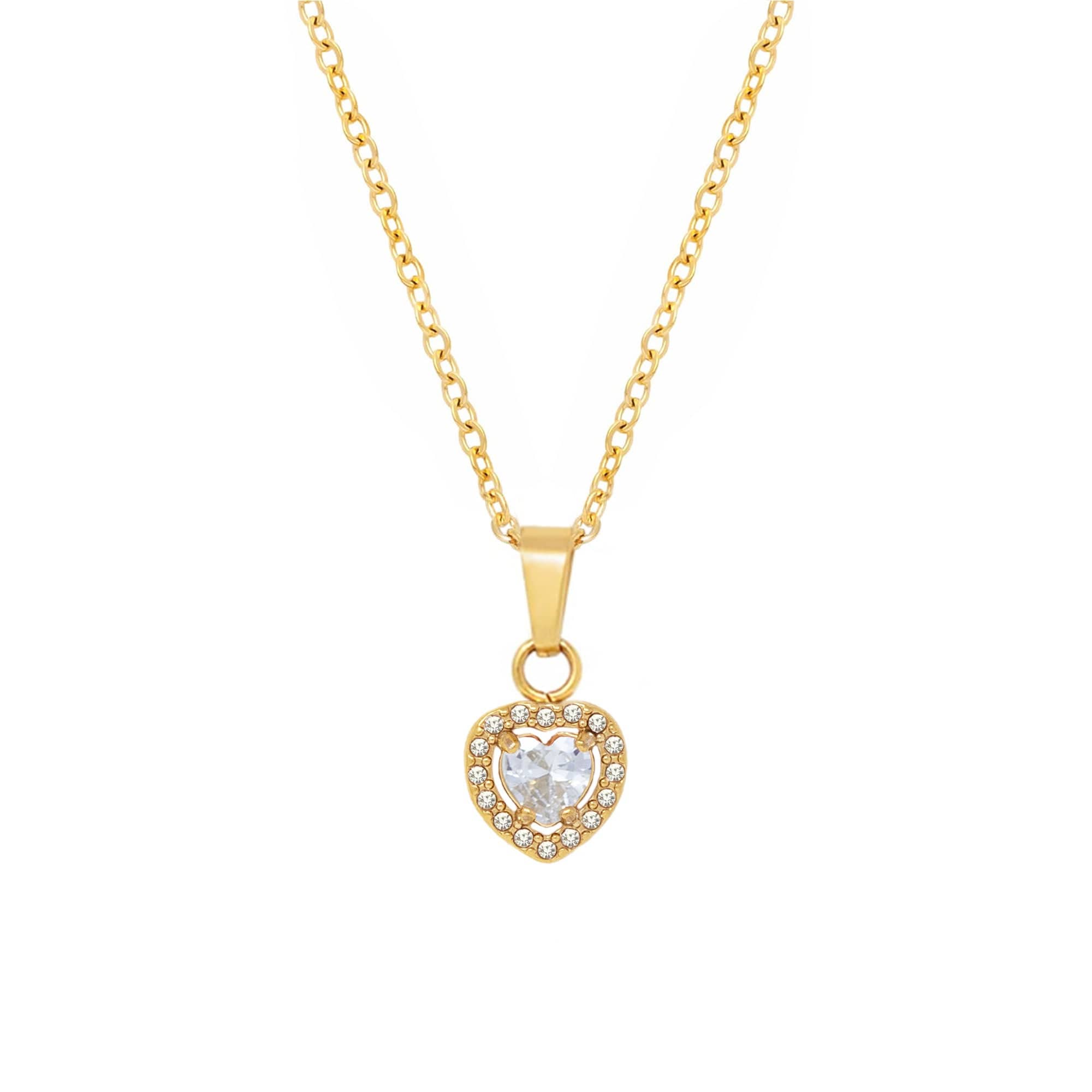 BohoMoon Stainless Steel Infinity Heart Necklace Gold / White