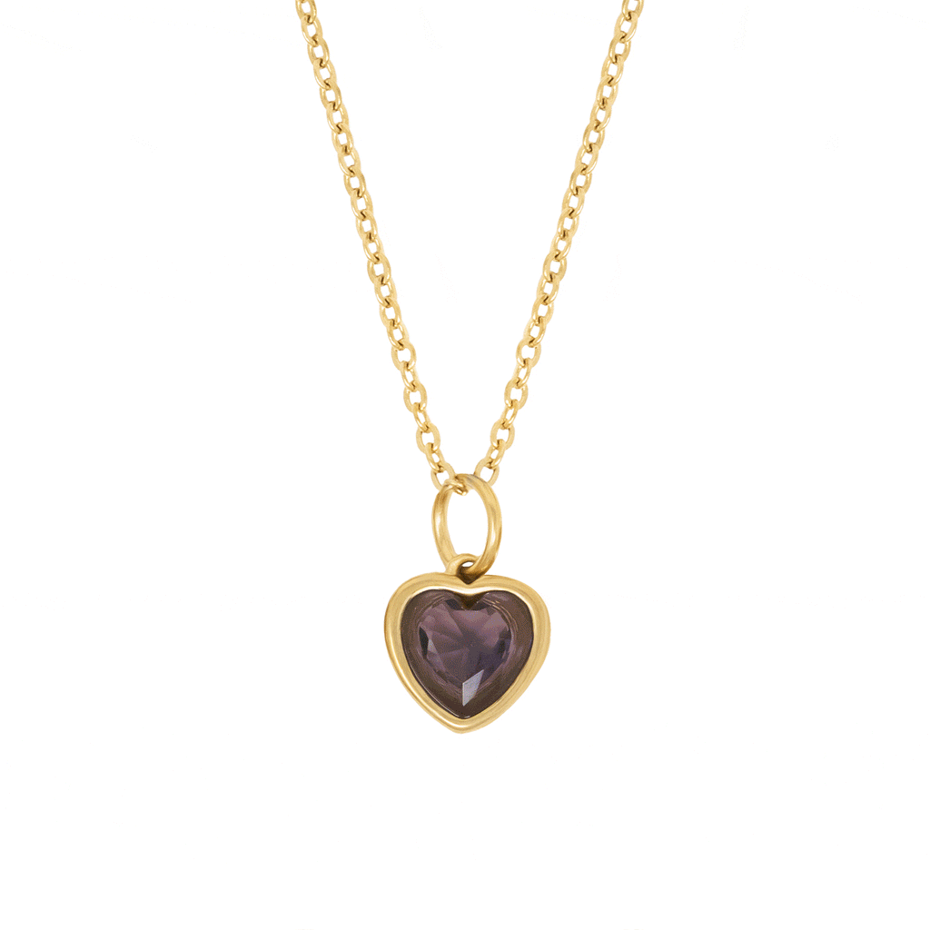 Love Heart Birthstone Necklace