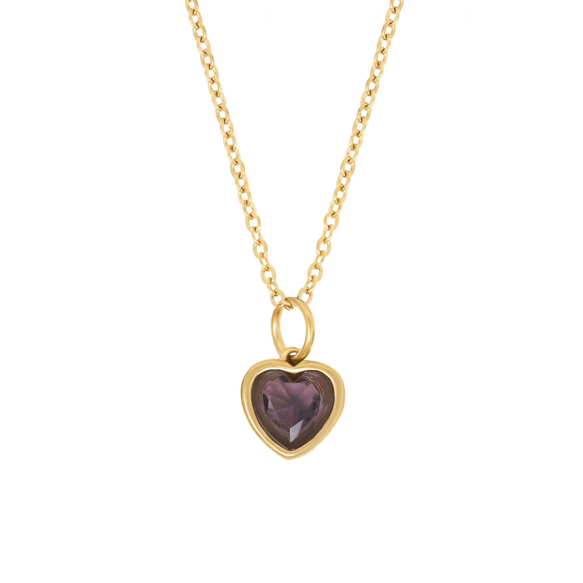 Love Heart Birthstone Necklace