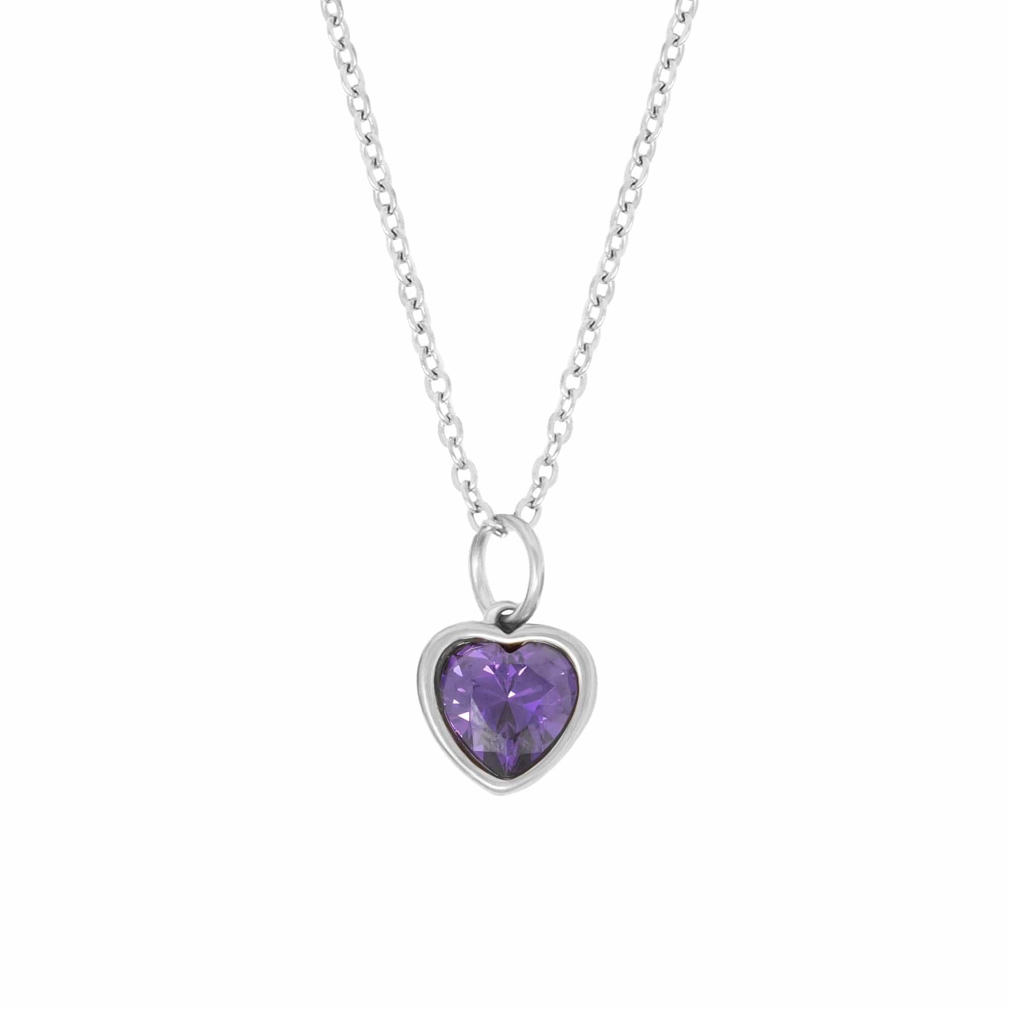 Love Heart Birthstone Necklace