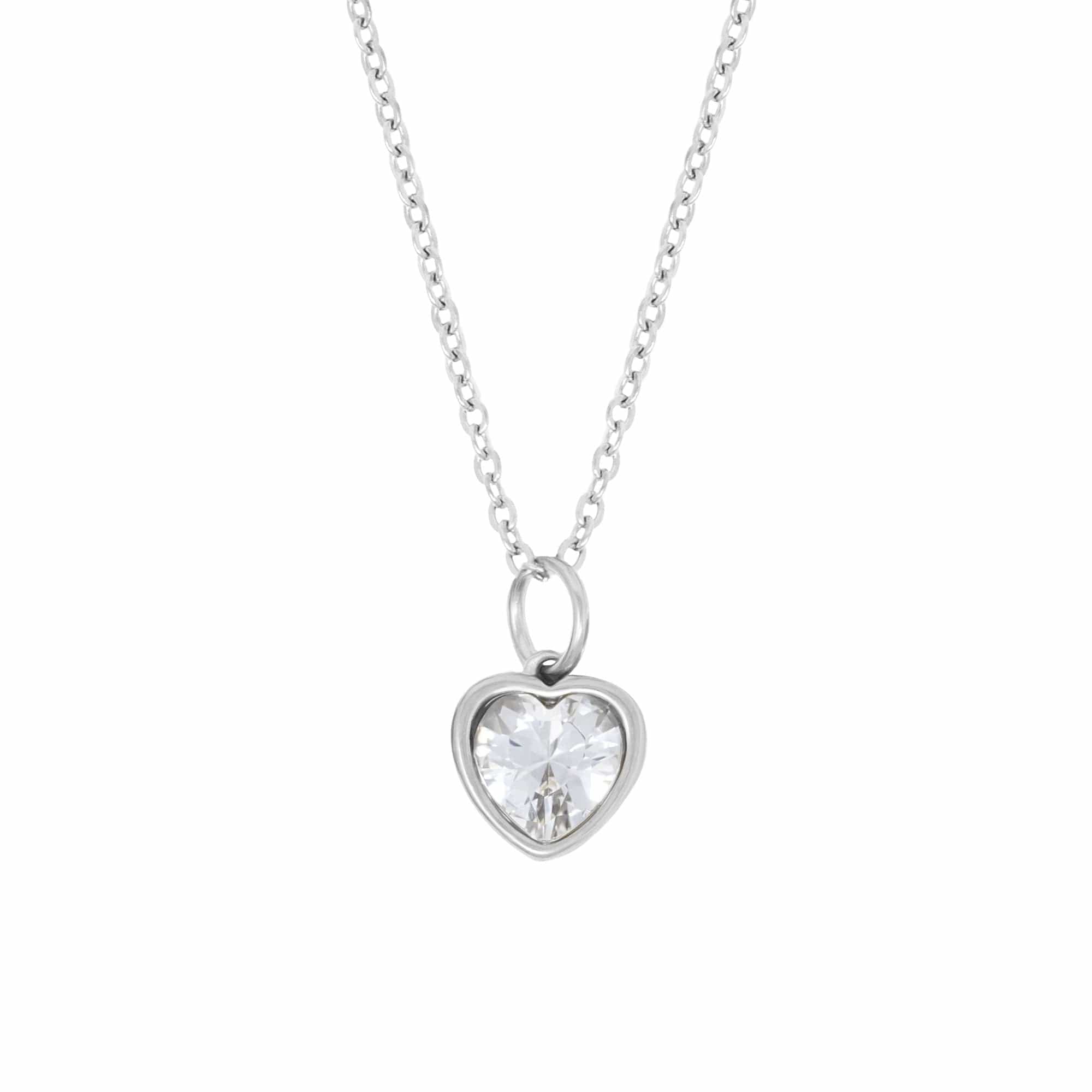 Love Heart Birthstone Necklace