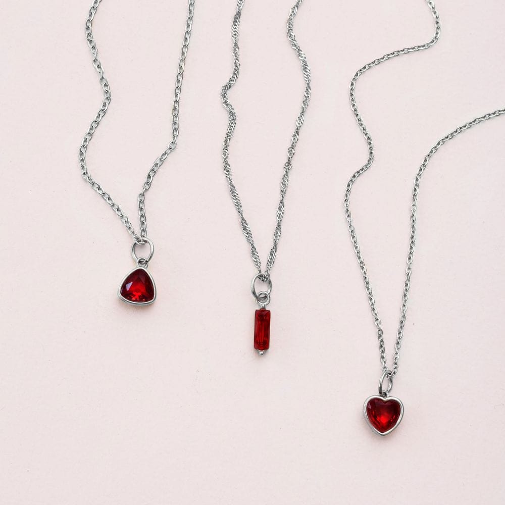 Love Heart Birthstone Necklace