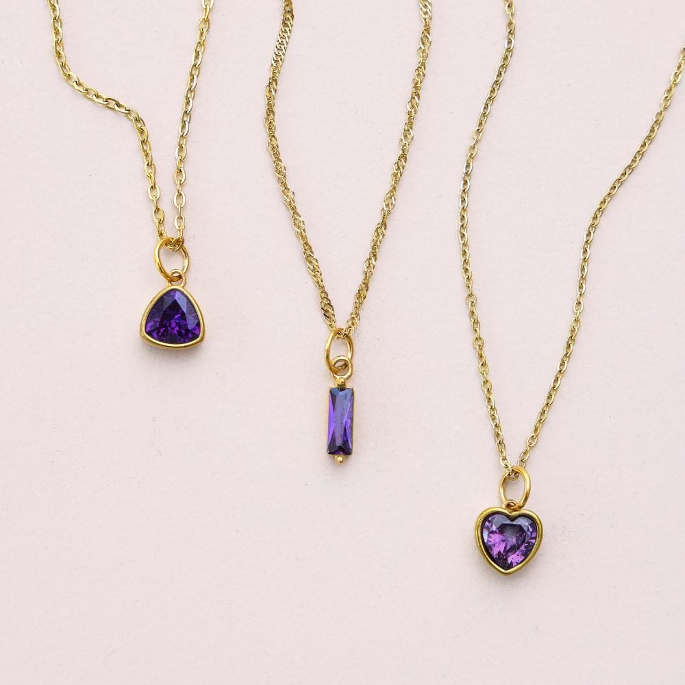 Love Heart Birthstone Necklace