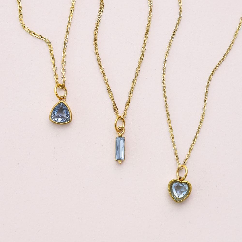 Love Heart Birthstone Necklace