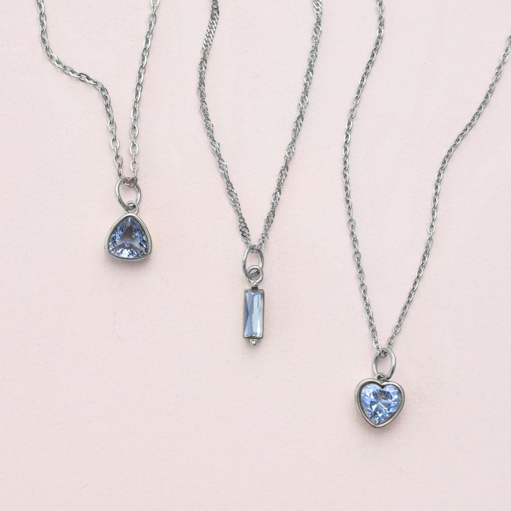 Love Heart Birthstone Necklace