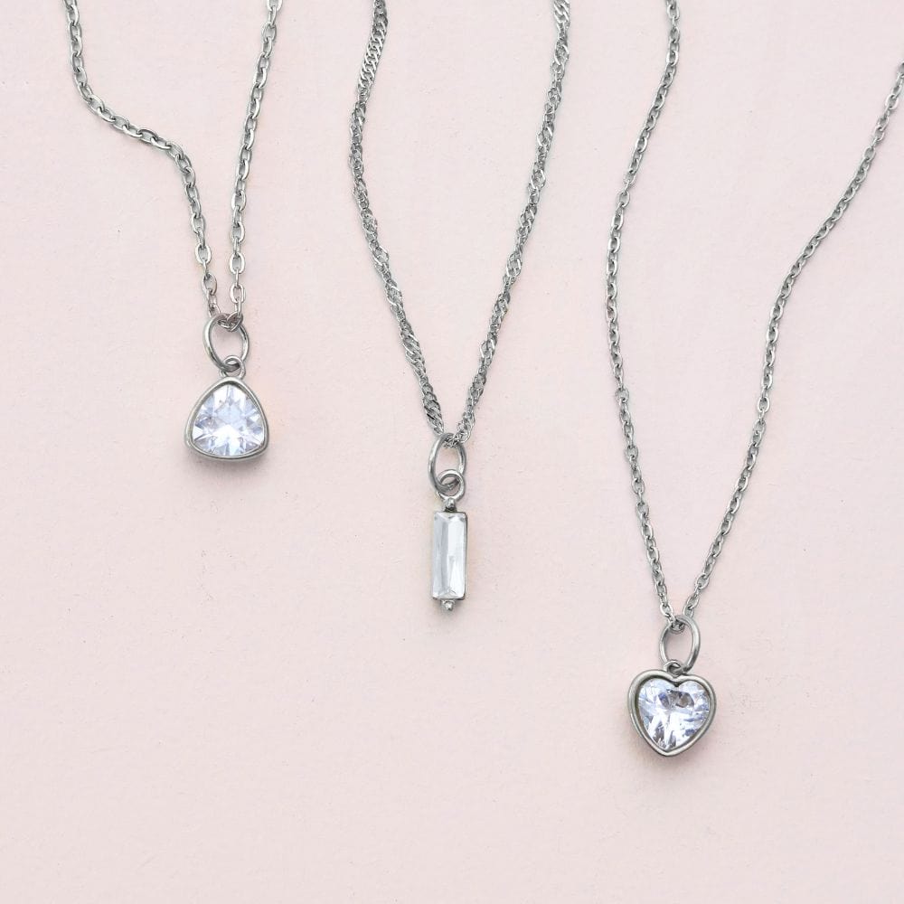 Love Heart Birthstone Necklace