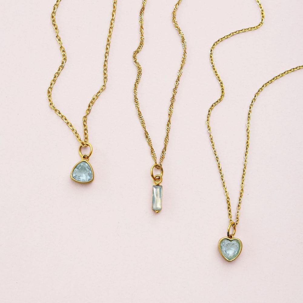 Love Heart Birthstone Necklace