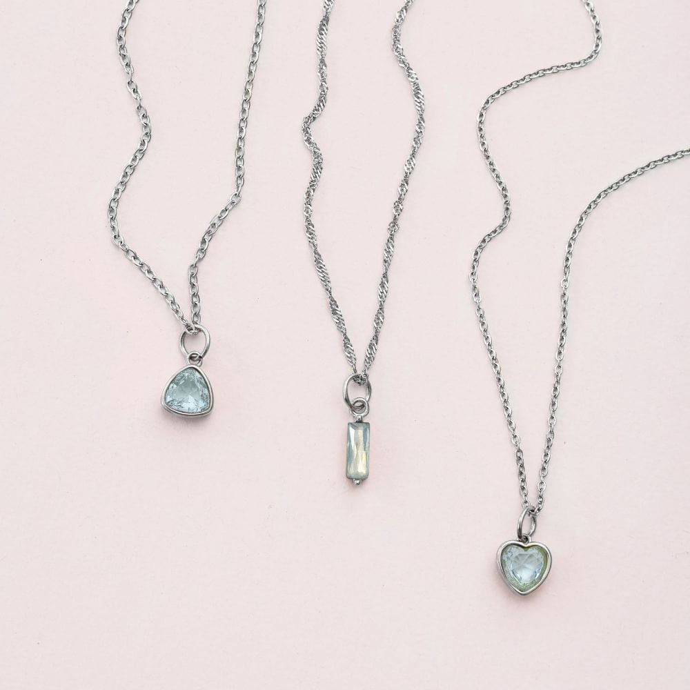 Love Heart Birthstone Necklace
