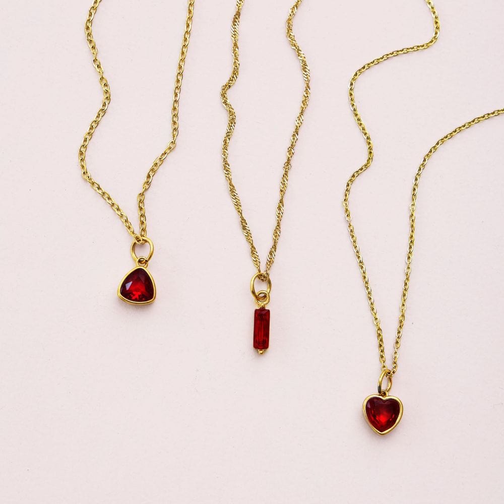 Love Heart Birthstone Necklace