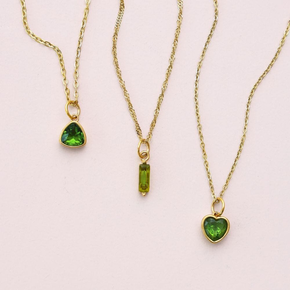 Love Heart Birthstone Necklace
