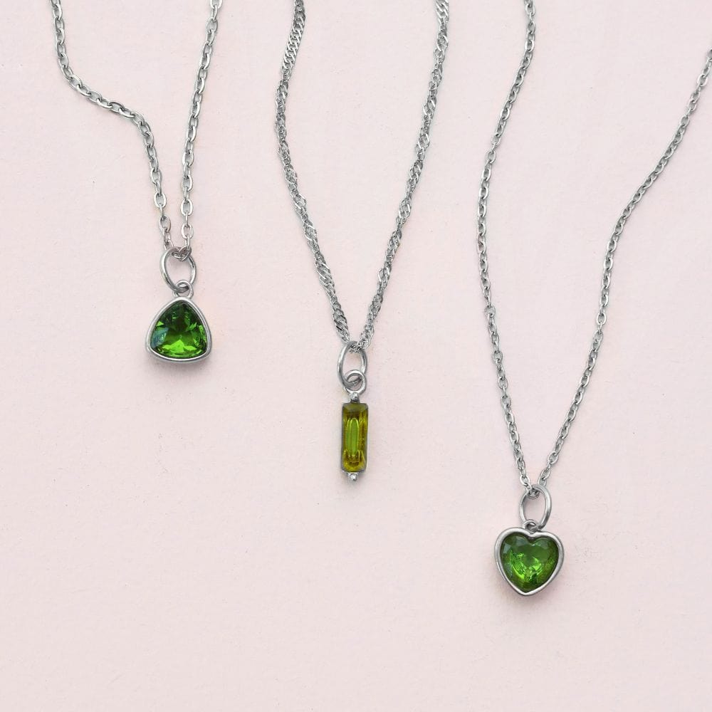 Love Heart Birthstone Necklace
