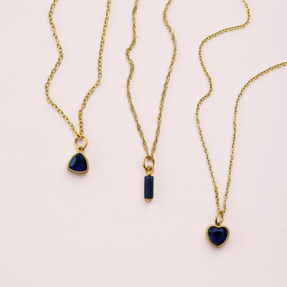 Love Heart Birthstone Necklace