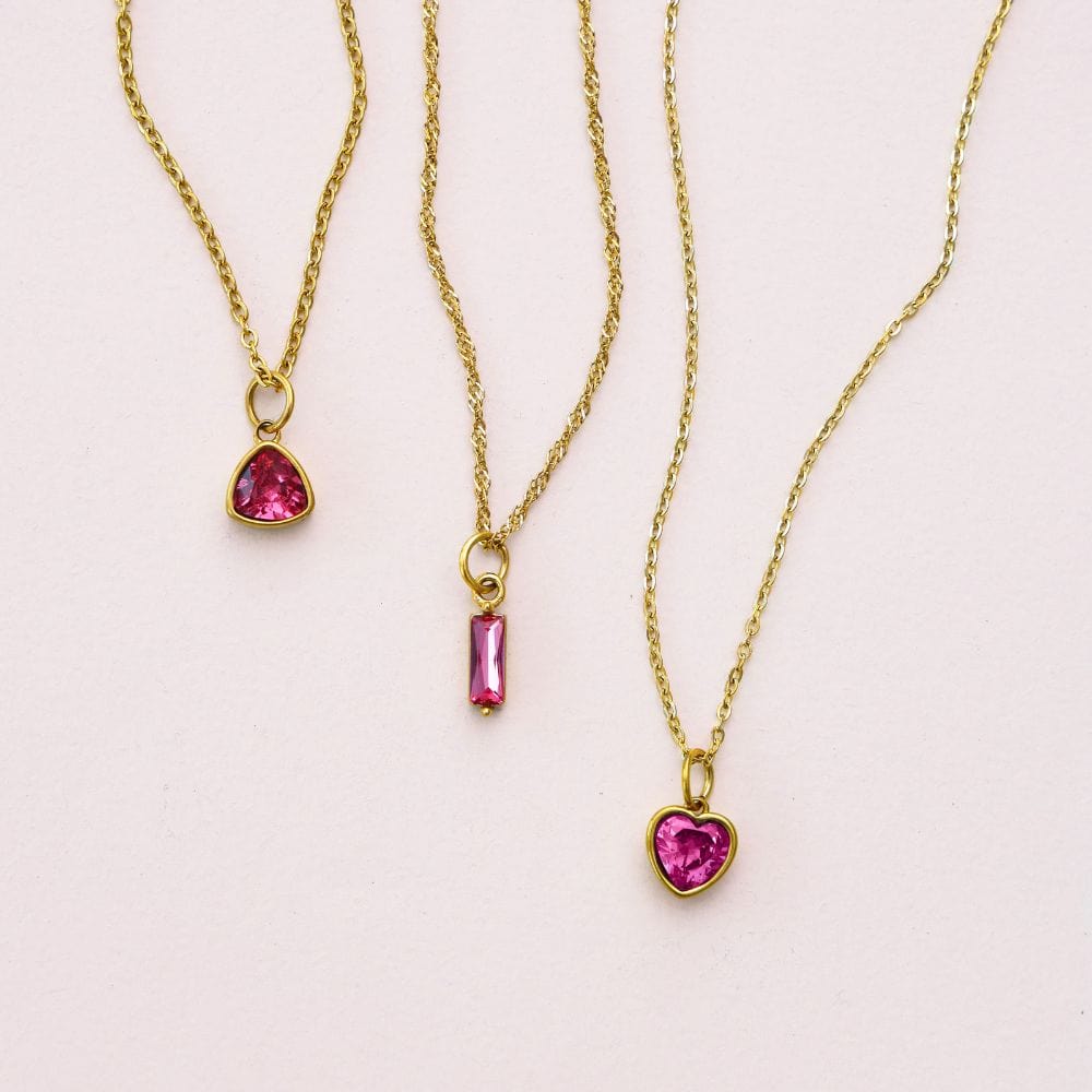 Love Heart Birthstone Necklace
