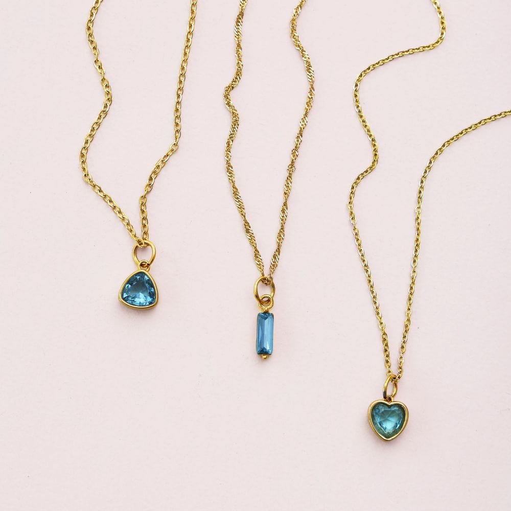 Love Heart Birthstone Necklace