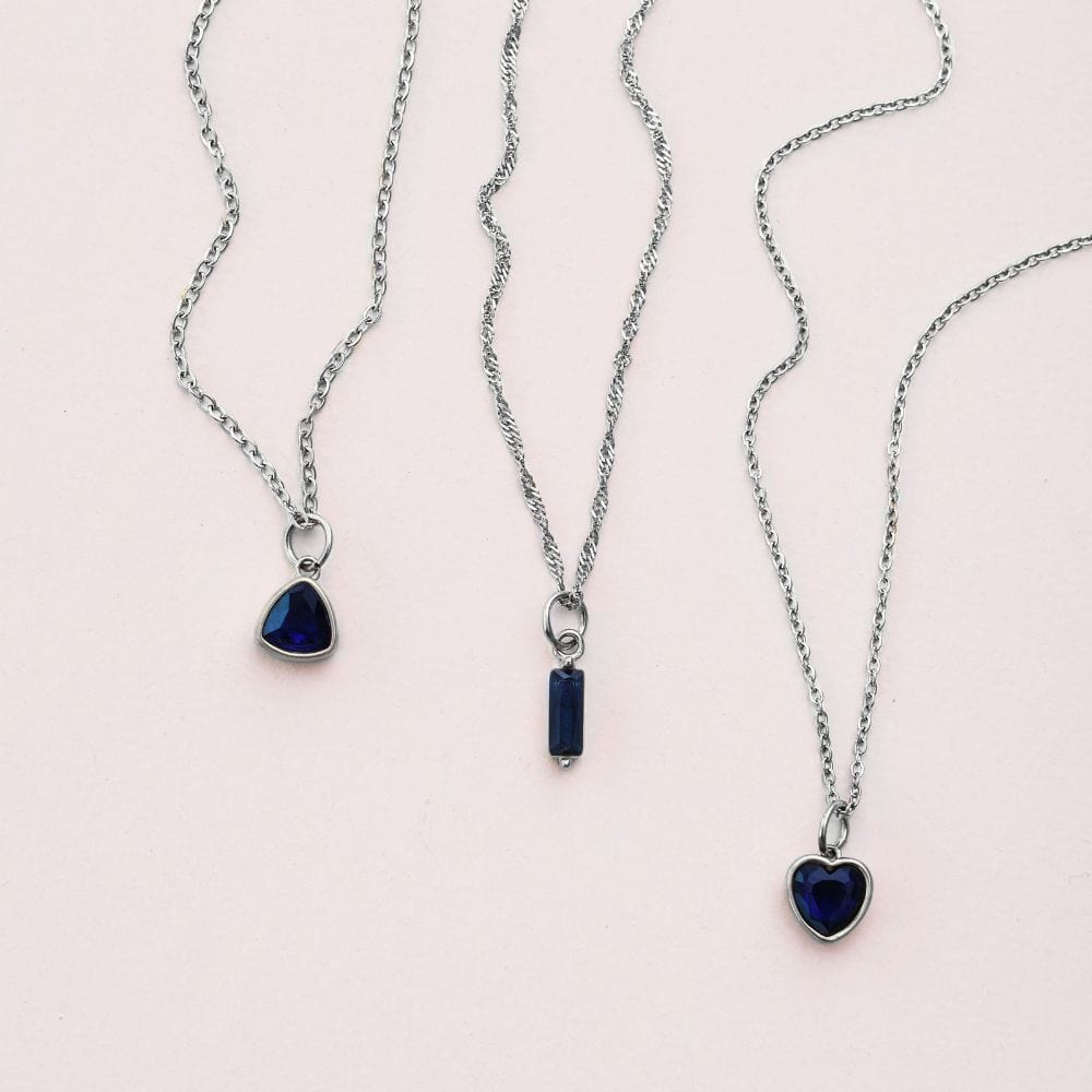 Love Heart Birthstone Necklace