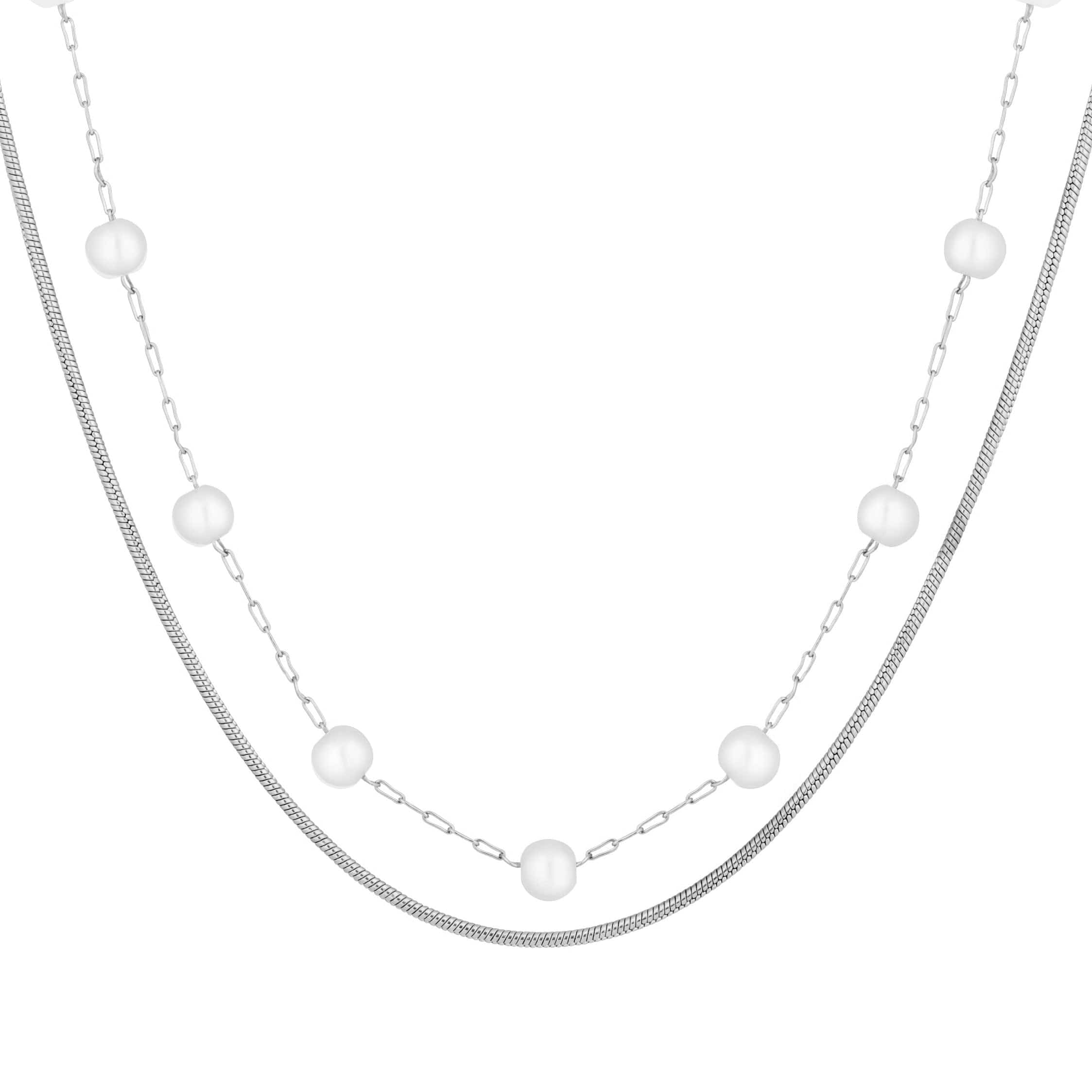 Bohomoon Stainless Steel Lydia Pearl Layered Necklace