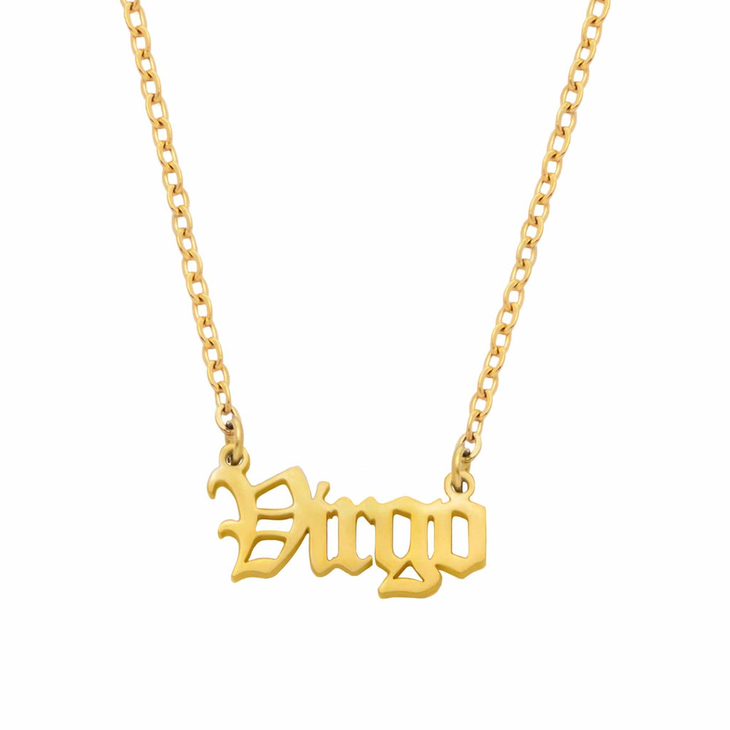 Old English Zodiac Necklace