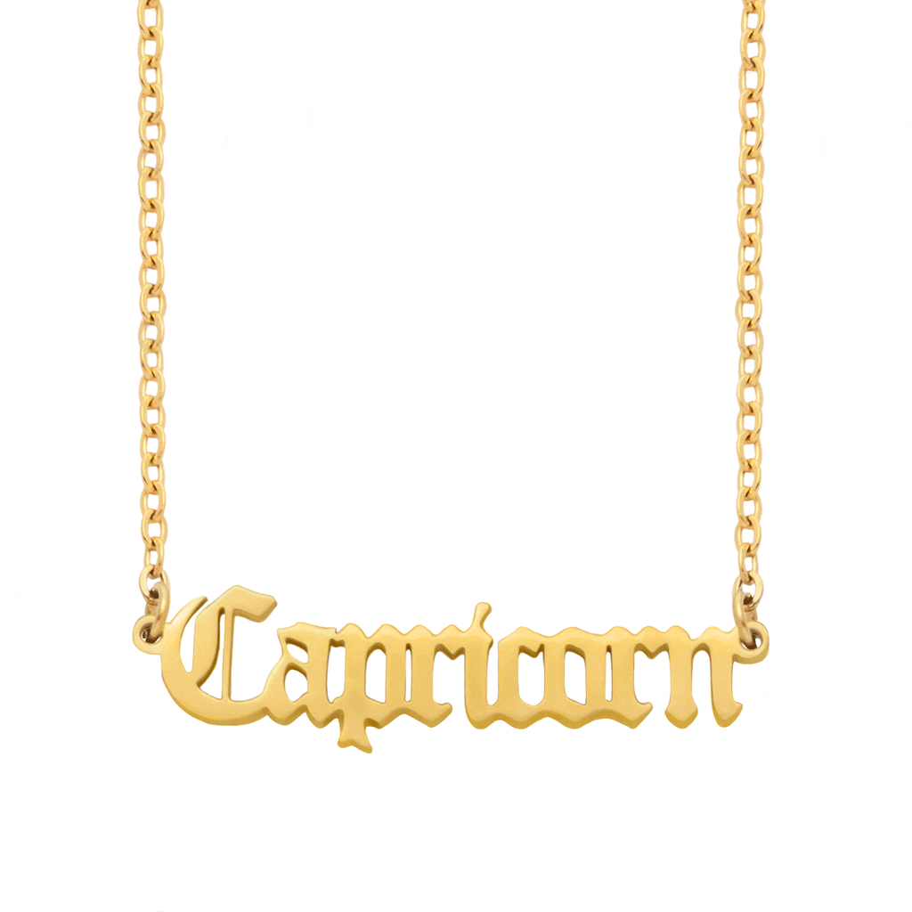Old English Zodiac Necklace