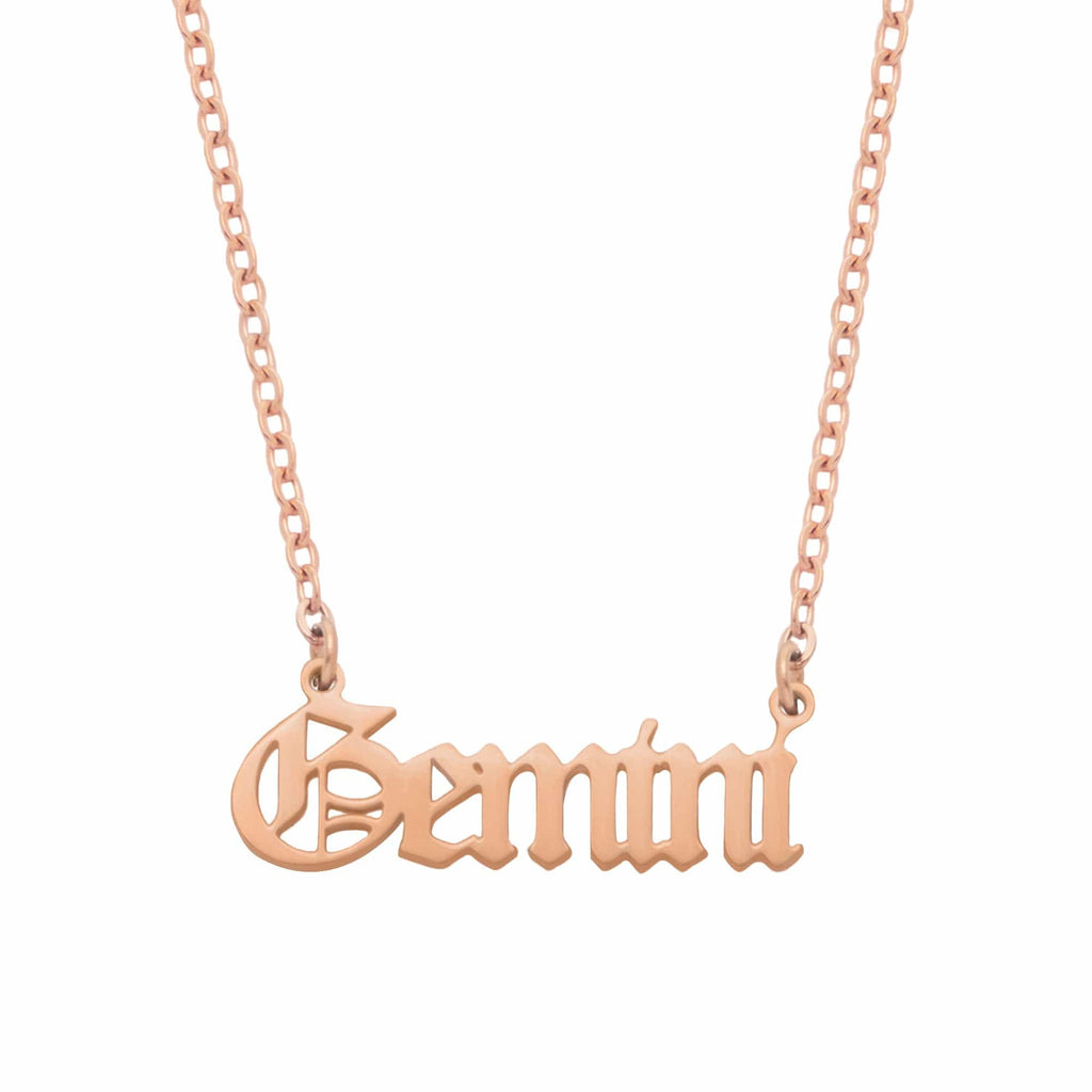 Old English Zodiac Necklace