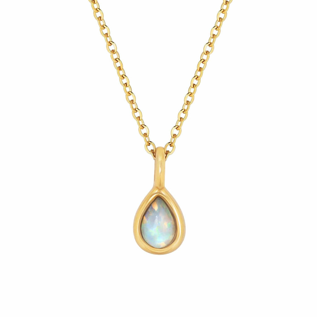 BohoMoon Stainless Steel Orla Opal Necklace Gold
