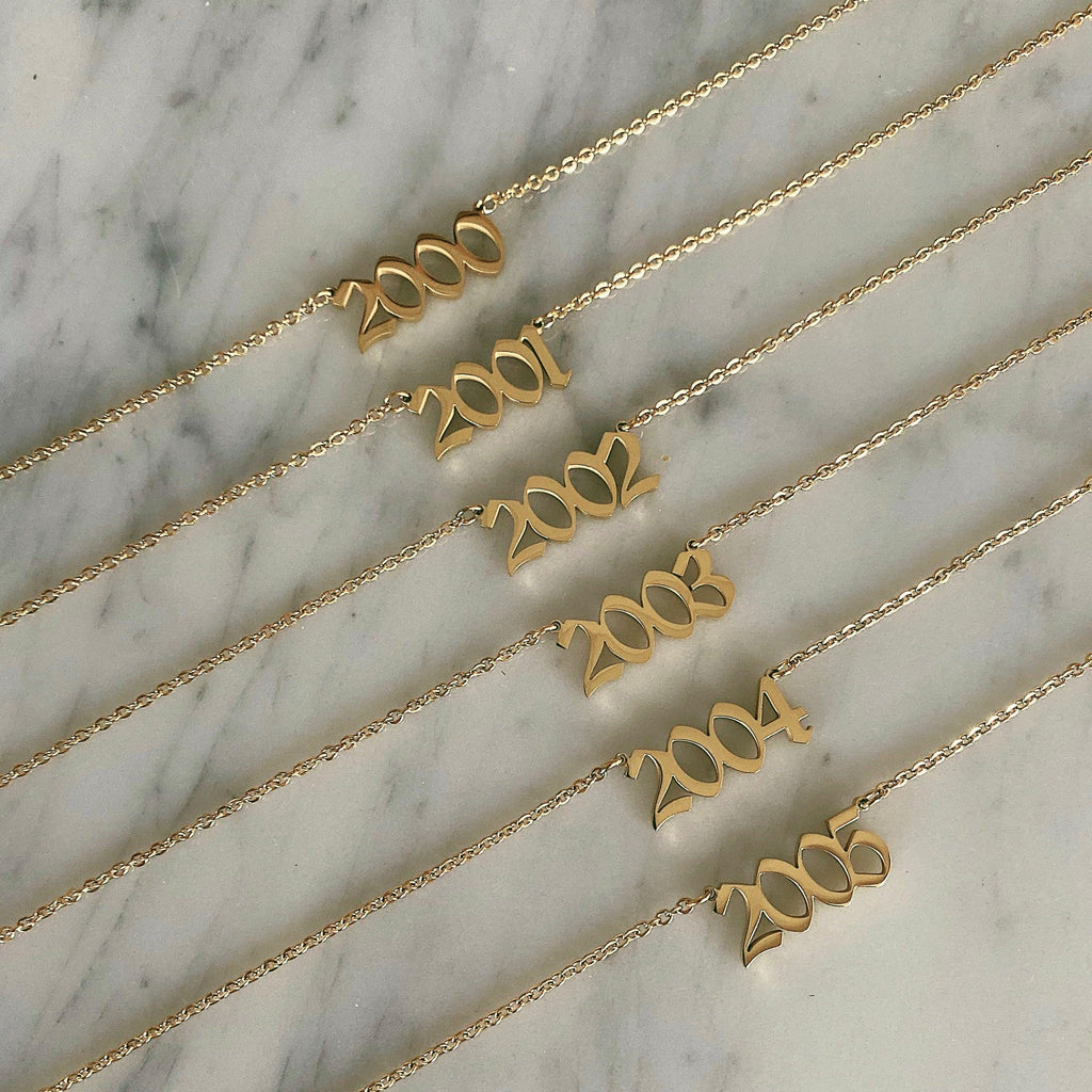 Script Year Choker Necklace