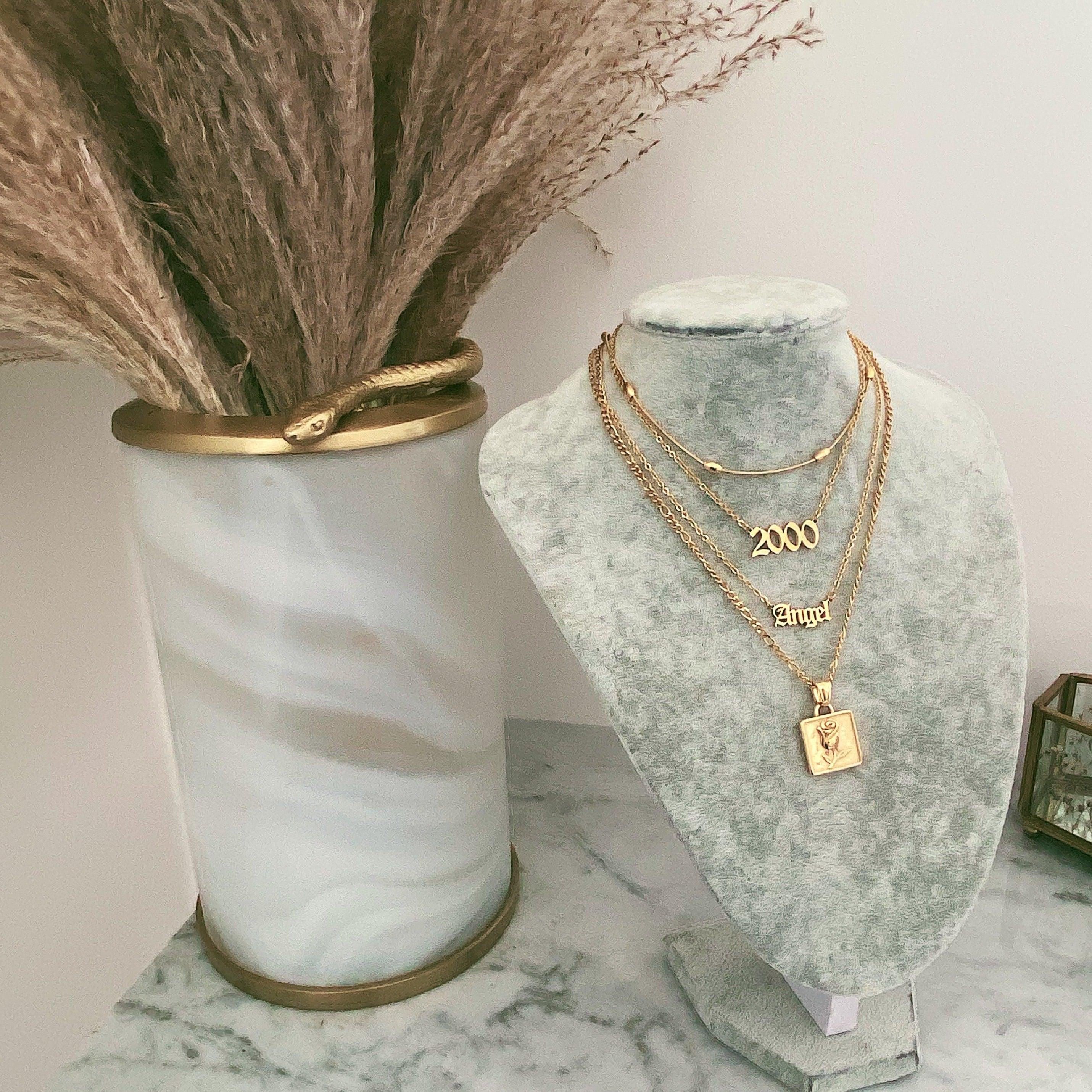 Script Year Choker Necklace