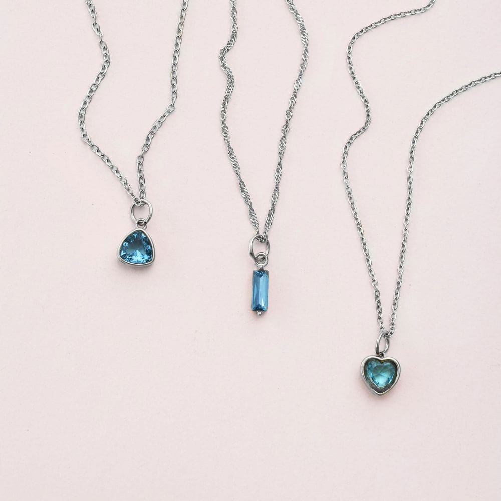 Love Heart Birthstone Necklace