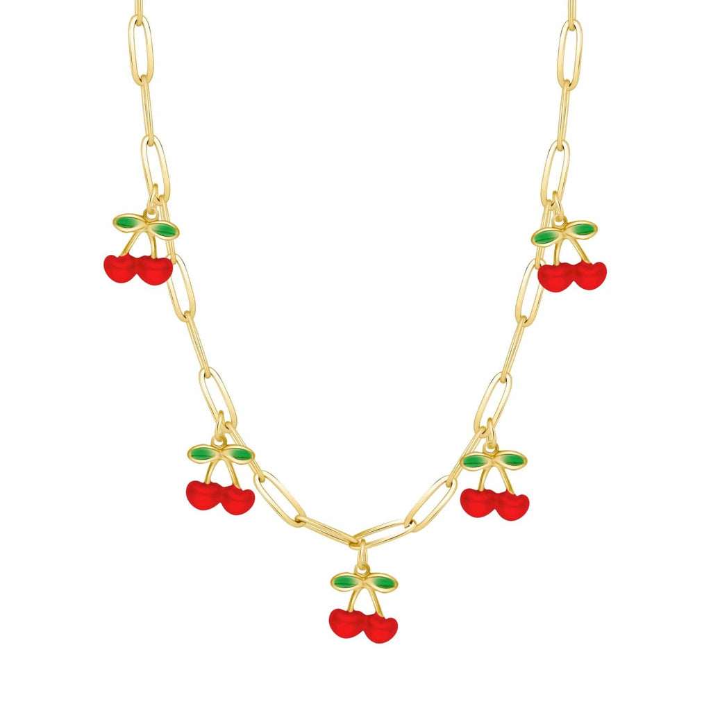 Bohomoon Stainless Steel Crimson Cherry Necklace