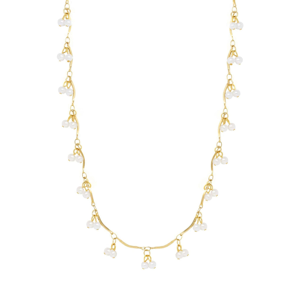 Bohomoon Stainless Steel Aurora Pearl Necklace